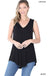 Luxe rayon sleeveless v-neck hi-low hem top LECCE