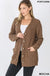 LONG SLEEVE POPCORN BUTTON DOWN CARDIGAN Zenana