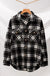 Women's Checkered Oversized Button-Down Jacket - Plaid Casual Coat LECCE
