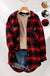 Women's Checkered Oversized Button-Down Jacket - Plaid Casual Coat LECCE