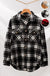 Women's Checkered Oversized Button-Down Jacket - Plaid Casual Coat LECCE