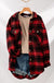 Women's Checkered Oversized Button-Down Jacket - Plaid Casual Coat LECCE