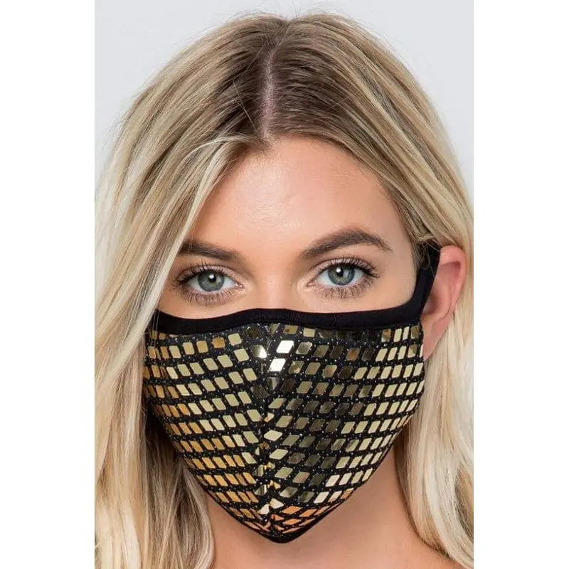 Máscara lavable con detalles de lentejuelas