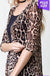 LEOPARD PRINT CHIFFON CARDIGAN PLUS  SIZE LECCE