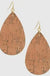 Leatherette Teardrop Drop Earrings