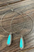 Natural turquoise hoop earrings