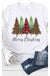 Leopard, plaid and pine merry christmas tree tee LECCE