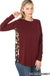 Contrast side panel leopard print long sleeve top LECCE