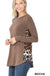 Contrast side panel leopard print long sleeve top LECCE