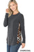 Contrast side panel leopard print long sleeve top LECCE