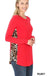Contrast side panel leopard print long sleeve top LECCE