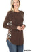 Contrast side panel leopard print long sleeve top LECCE