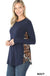 Contrast side panel leopard print long sleeve top LECCE