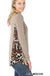 Contrast side panel leopard print long sleeve top LECCE