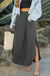 Smocking waist maxi skirt with side pocket Ninexis