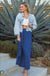Smocking waist maxi skirt with side pocket Ninexis