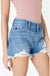 High rise medium wash frayed hem shorts- kc7259mn KanCan