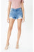 High rise medium wash frayed hem shorts- kc7259mn KanCan