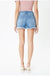 High rise medium wash frayed hem shorts- kc7259mn KanCan