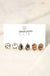 3 Multi Animal Pattern Stud Earrings set LECCE