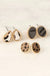 3 Multi Animal Pattern Stud Earrings set LECCE