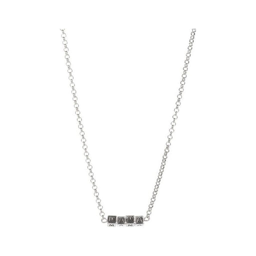 Mama square block lettering pendant necklace LECCE
