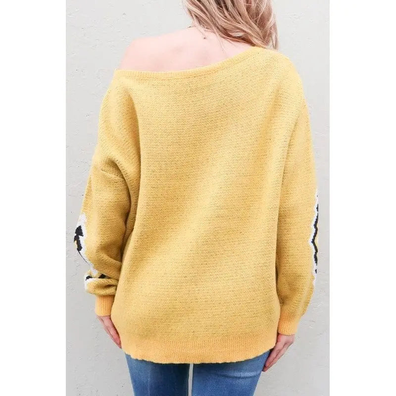 Aztec Printed Pullover Sweater LECCE