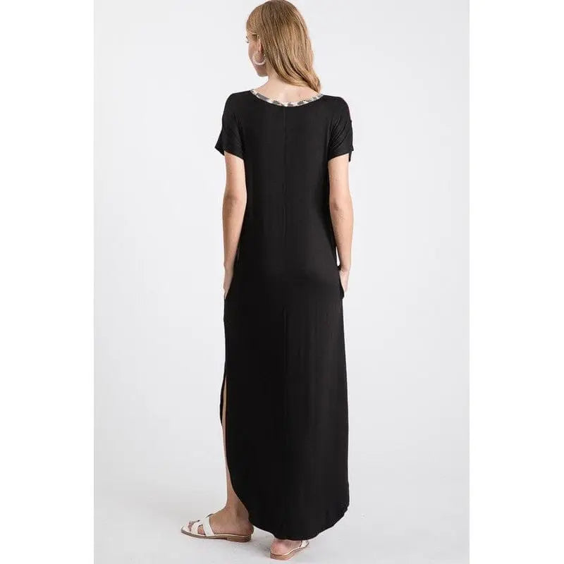 Contrast Dress With Side Pocket Heimish USA