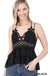Corchet lace peplum cami