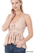 Corchet lace peplum cami