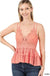 Corchet lace peplum cami