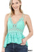 Corchet lace peplum cami
