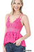 Corchet lace peplum cami