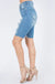 Distressed Denim Skinny Bermuda Shorts LECCE
