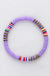 Multicolor polymer clay flat disc bead bracelet LECCE