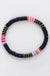 Multicolor polymer clay flat disc bead bracelet LECCE