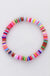 Multicolor polymer clay flat disc bead bracelet LECCE