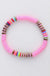 Multicolor polymer clay flat disc bead bracelet LECCE