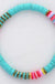 Multicolor polymer clay flat disc bead bracelet LECCE