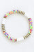 Multicolor polymer clay flat disc bead bracelet LECCE