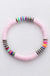 Multicolor polymer clay flat disc bead bracelet LECCE