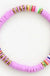 Multicolor polymer clay flat disc bead bracelet LECCE