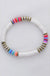 Multicolor polymer clay flat disc bead bracelet LECCE