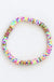 Multicolor polymer clay flat disc bead bracelet LECCE