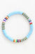 Multicolor polymer clay flat disc bead bracelet LECCE