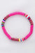 Multicolor polymer clay flat disc bead bracelet LECCE