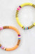 Multicolor polymer clay flat disc bead bracelet LECCE