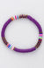 Multicolor polymer clay flat disc bead bracelet LECCE