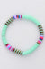 Multicolor polymer clay flat disc bead bracelet LECCE