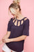 Short Sleeve Top with Cut Out Collar LECCE